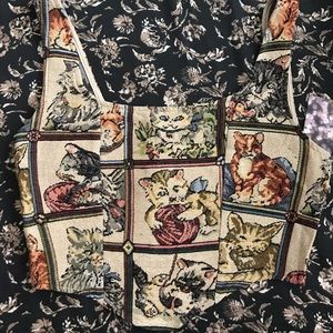 Vintage inspired cat crop corset tank.